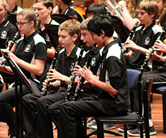Band students perfomring at the Australian National Eisteddfod