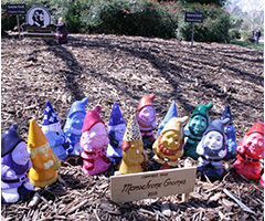 Students garden gnomes displayed at Floriade