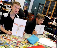 Students are very proud of their art works